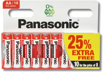 PANASONIC AA LR06 Batteries Zinc Carbon Industrial Battery R6 1.5V Pack of 10