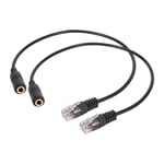 2pc 3.5mm Stereo Audio Headset to  Jack Female to Male RJ9 Plug Adapter7533