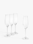 John Lewis Studio Glass Champagne Flute, Set of 4, 210ml, Clear