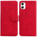 SATURCASE Coque pour Samsung Galaxy A06, Toucher Confortable PU Cuir Magnétique Flip Portefeuille Support Porte-carte Protecteur Housse Étui pour Samsung Galaxy A06 (FG-Rouge)