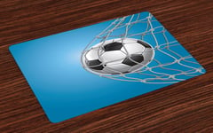 Soccer Place Mats Set of 4 Goal Ball in the Net