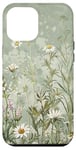 iPhone 14 Pro Max Olive Green Boho Botanical Wildflowers Plants Case