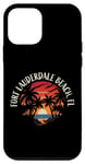 Coque pour iPhone 12 mini Fort Lauderdale Beach Florida USA Design rétro coucher de soleil