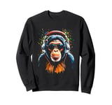 Funky DJ Monkey with Shades and Headphones Sweatshirt