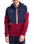 Erima Squad Veste d'entraînement à Capuche Homme, New Navy/Bordeaux/Silver Grey, FR : XXXL (Taille Fabricant : XXXL)