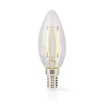 LED-lampa Lampa E14 | Ljus | 7 W | 806 lm | 2700 K | Varm Vit | Retrostil | 1 st. | Tydlig