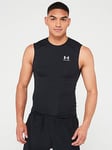 UNDER ARMOUR Mens Training Heat Gear Armour Comp T - Shirt - Black/white, Black/White, Size 2Xl, Men