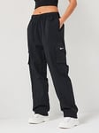 Nike Women's High-Rise Woven Cargo Pants -Black, Black, Size M, Women