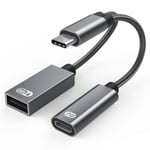 USB-C hane till USB-hona + USB-C PD ladduttag och OTG-adapter USB 2.0