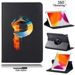 (iPad 2019 7th 10,2 maalaus kirjain P) Apple IPad 2 3 4 5 6 7th Gen/Mini 4/5/iPad 8 9th 2020 2021 10,2" Alkuperäinen nimi Nahkainen Pyörivä jalusta Tabletin suojukset Tietokoneen kannet ja suojakalvot