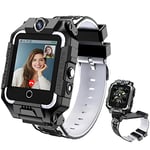LiveGo Smartwatch 4G pour Enfants avec GPS Tracker et appels, écran Tactile HD, combinant SMS, appels vidéo, SOS, podomètre, Montre connectée 4G pour garçons et Filles de 6 à 12 Ans (T10 Noir)