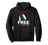 Boy Hold Palestine Flag I Love Free Palestine Gaza T-Shirt Pullover Hoodie