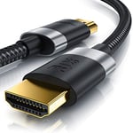 CSL-Computer Câble HDMI 8K 2.1-8K@60Hz 4K @ 120Hz DSC HDTV 7680 x 4320 UHD II HDMI 2.1 2.0a 2.0b 3D Câble HDMI haut débit Ethernet HDR ARC Connecteur de précision Compatible avec Blu Ray PS4 Xbox