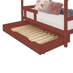 Benlemi Tiroir de lit 120 x 200 avec sommier Buddy - Rouge Brique