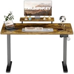 TRIUMPHKEY Bureau Assis Debout 140×60cm Bureau Hauteur Réglable Electrique,Marron Bureau Ordinateur,Standing Desk,Table Assis Debout Idéal pour l'apprentissage au Bureau et Les Jeux