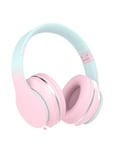 Bluetooth Kids Headphones,Wireless Kids Headphones Over Ear with Microphones,Stereo Sound ,10H Playtime,Foldable&Adjustable Children Headphones,Bluetooth 5.1 Headset for Adults School Travel (Pink)