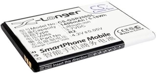 Kompatibelt med Gsmart Roma R2, 3.7V, 1400 mAh