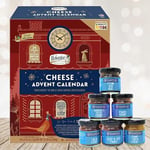 TOPLINE Cheese & Chutney Christmas Hamper Set - Ilchester 24 Days Cheese Advent Calendar 2023 & Hampton Selection of 6 Different Chutneys with Topline Card. Xmas Secret Santa Gifts for Him or for Her