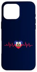 Coque pour iPhone 16 Pro Max Haïti idee cadeau design coeur drapeau fierté haïtienne