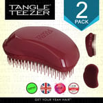 2 x GENUINE Tangle Teezer Thick + Curly Pain Free Detangling Hair Brush - MAROON