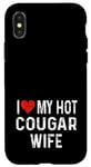 Coque pour iPhone X/XS I Love My Hot Cougar Wife - Cœur vieilli drôle