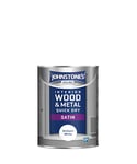 Johnstone's - Quick Dry Satin - Brilliant White - Mid Sheen - Water Based - Interior Wood & Metal - Radiator Paint - Low Odour - Dry in 1-2 Hours - 12m2 Coverage per Litre - 1.25 L