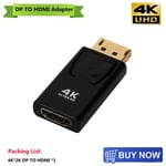 4K - DP TO HDMI - Adaptateur DisplayPort vers HDMI 4K, convertisseur mâle 1080P DP vers HDMI femelle, câble TV HD, Audio et vidéo pour PC TV