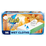 Flash Speedmop Floor Cleaner Wet Cloth Cosy Season Refills, 4 x 24 Cloths, Fast Easy & Hygienic, Lemon Multi-Surface