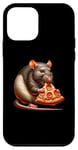 Coque pour iPhone 12 mini Drôle de rat mangeant des pizzas peperoni