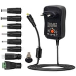 Adaptateur d'alimentation universel ac vers dc 30W avec port usb 5V 2,1A, chargeur d'alimentation enfichable ac Tension de sortie réglable 3V à 12V