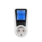 Prise de wattmètre de compteur d'énergie blanche, prise de compteur d'énergie à 7 modes, écran lcd, max 3680 w