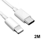 CQBB USB-laddningskabel för iPhone 14 Pro Max - 14 -14 Pro 14 Plus - 2 meter kabel - Vit