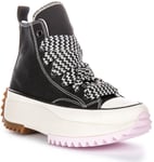 Converse A10435C Run Star Hike Hi Platform Womens Trainer Black Pink Size 3 - 12