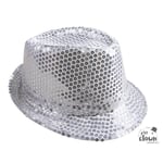 Chapeau à paillettes - Argent - Borsalino - Déguisement - Disco - Année 80 - Tai