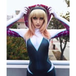 Halloween Gwen Stacy Cosplay kostym Kvinnlig Flickor Kvinna Hjälte Zentai Kostym Hel Body Vuxna Barn Jumpsuit Hög kvalitet Size for Women L