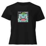 Pokémon Pokédex Bulbasaur #0001 Women's Cropped T-Shirt - Black - S