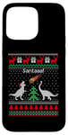 Coque pour iPhone 15 Pro Max Pull de Noël avec motif dinosaure moche