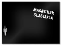 Magnetisk Glastavla (Storlek: 60x120 cm, Färg: Svart)