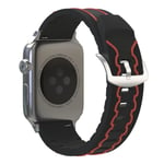 Apple Watch Series 4 40mm EKG-kuvioinen silikoninen kellonauha - Musta / Punainen