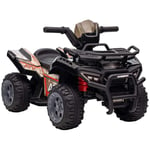 Mini Electric Quad Barn Elektrisk Atv Led Framljus Barnfordon För 18-36 Månader Barn Metall Pp Plast Svart 70 X 42 X 45 Cm