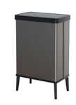 CURVER Verto 54L High Waste Bin, Push Lid, Sleek Design, Easy Assembly, Recycling Friendly, Pearl Grey