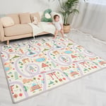 Tapis de Jeu pour Enfant Bebe 150x180x1cm Tapis de Sol XXL en Mousse Epais Pliable Reversible - Tapis d'éveil pour Bébé - Tapis de Motricité Favorisant Le Développement Sensoriel Cadeau bébé