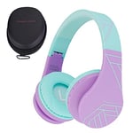 Bluetooth Headphones for kids, PowerLocus Wireless Foldable Headphones Over Ear, Headphone with Microphone, 85DB Volume Limit, Wireless &Wired Headset with Micro SD/TF for Smartphone/Online Class/iPad