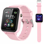 PTHTECHUS Smart Watch for Kids - Boys Girls Smartwatch with 2-Way Phone Calls SOS Games Music MP3 Player HD Selfie Camera Calculator Alarm Timer 12/24 Hours for 4-12 Years Old Students