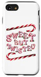 Coque pour iPhone SE (2020) / 7 / 8 Sweet But Twisted. Bâtonnets de canne à sucre d'orge. Noël amusant