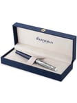 Waterman Hémisphère Fountain Pen | Metal & Blue Lacquer | Chiselled Cap | Stainless Steel Medium Nib | Blue Ink | Gift Box