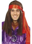 Hippy Man Kit Wig Peace Fancy Dress Costume 60s Hippie 1960s Glasses Headband