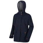 Regatta Veste Ninette Imperméable et Respirante avec Capuche Ajustable, Poches Multiples et Ouverture zippée intégrale Jackets Waterproof Shell Femme Navy FR: 2XL (Taille Fabricant: 20)