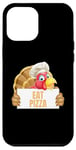 Coque pour iPhone 12 Pro Max Un cuisinier drôle de Thanksgiving à la dinde mange une pizza