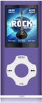 32Go Lecteur MP3 Sport pour Courir, Portable Lecteur Musical sans Perte HiFi, Radio FM, Enregistreur Vocal, Vidéo, E-Book, 18 Heures de Lecture de Musique, Carte TF Jusqu`à 128 Go Violet